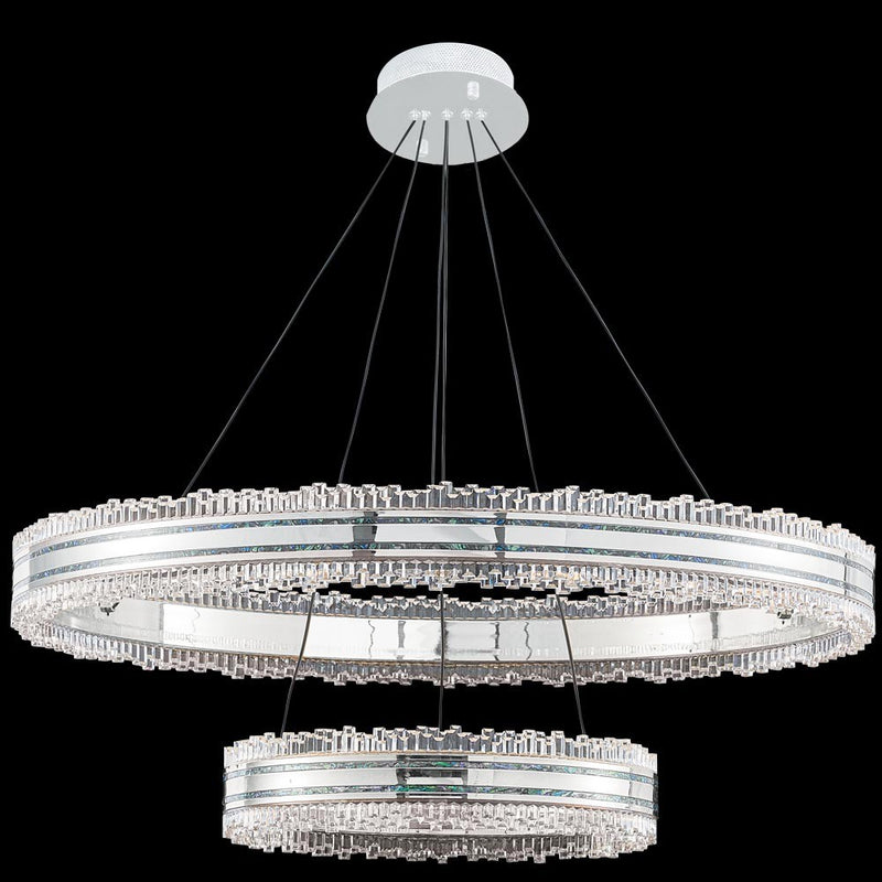 James R. Moder 96932SP22LED LED Chandelier, Silver/Pearl