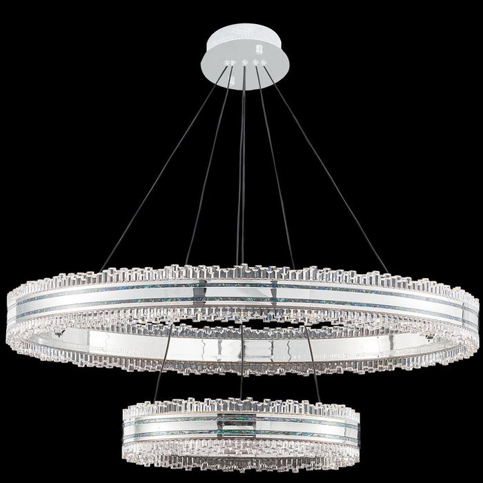 James R. Moder 96932SP22LED LED Chandelier, Silver/Pearl