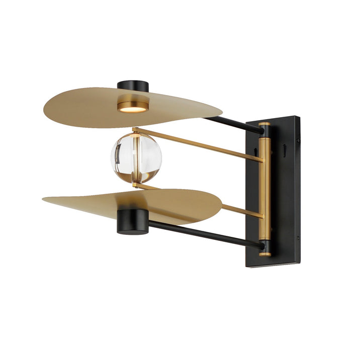 ET2 E24072-BKNAB LED Wall Sconce, Black / Natural Aged Brass