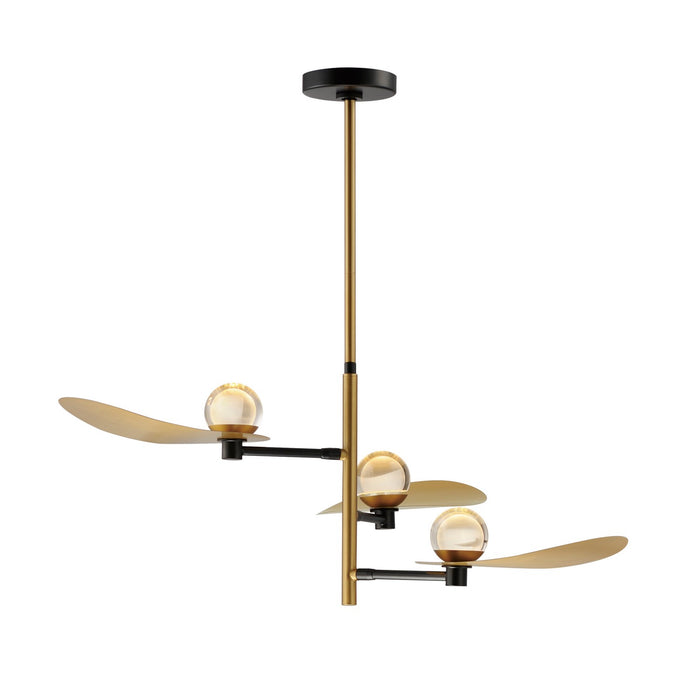 ET2 E24073-BKNAB LED Chandelier, Black / Natural Aged Brass