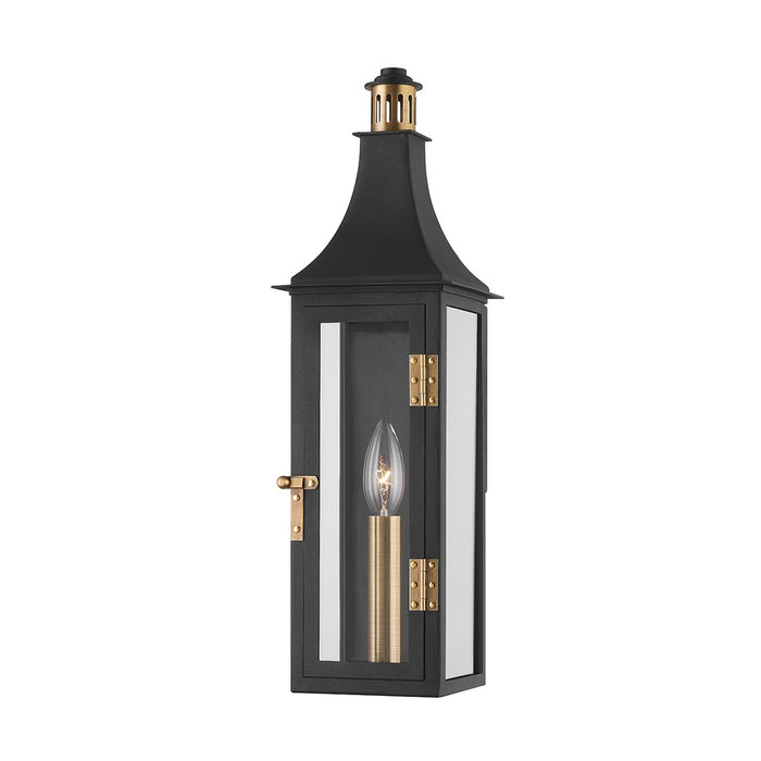 Troy Lighting B7819-PBR/TBK One Light Outdoor Wall Sconce, Patina Brass