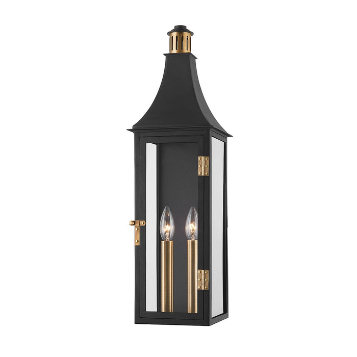 Troy Lighting B7824-PBR/TBK Two Light Outdoor Wall Sconce, Patina Brass