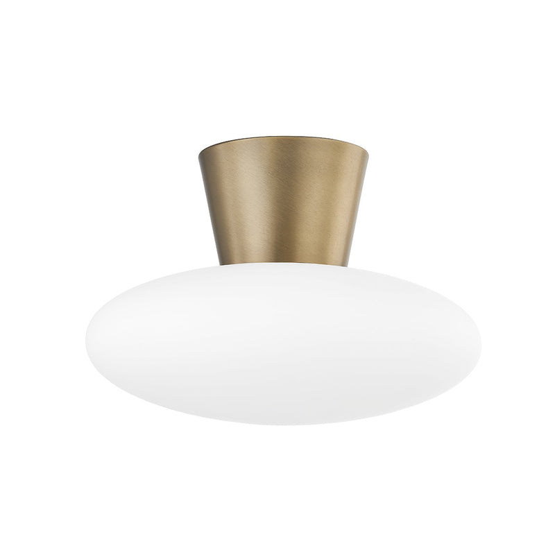 Troy Lighting C5415-PBR One Light Flush Mount, Patina Brass