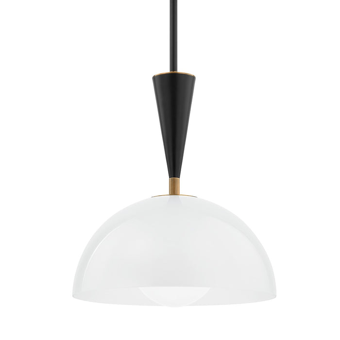 Troy Lighting F1516-PBR/SBK One Light Pendant, Patina Brass