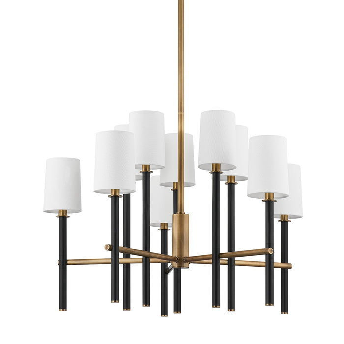 Troy Lighting F2832-PBR/TBK Ten Light Chandelier, Patina Brass
