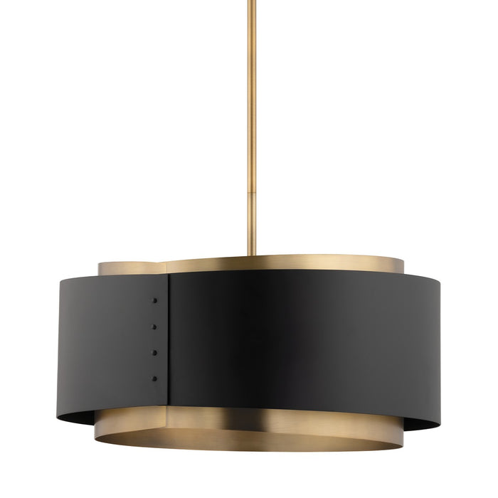 Troy Lighting F4413-PBR/SBK One Light Pendant, Patina Brass