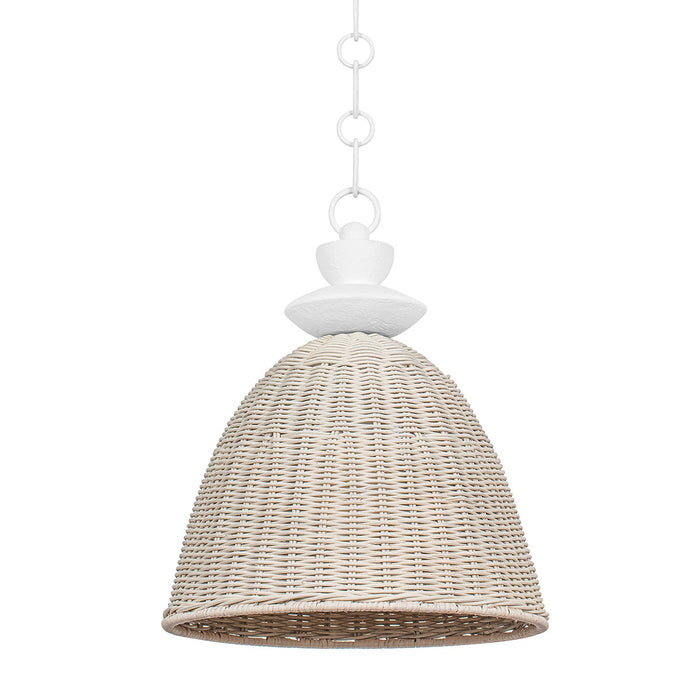 Troy Lighting F5515-GSW One Light Pendant, Gesso White