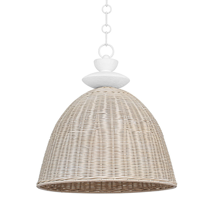 Troy Lighting F5522-GSW One Light Pendant, Gesso White