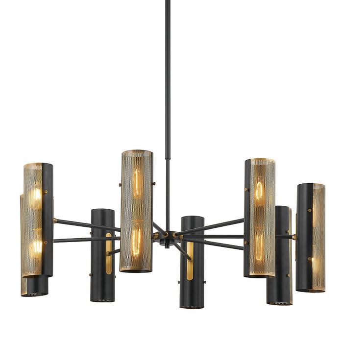 Troy Lighting F5642-PBR/SBK 16 Light Chandelier, Patina Brass