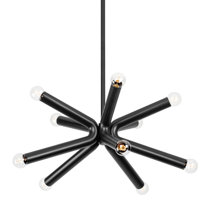 Troy Lighting F6145-SBK Ten Light Chandelier, Soft Black