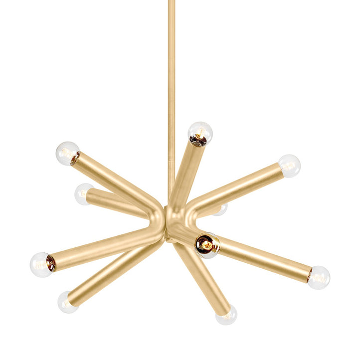 Troy Lighting F6145-VGL Ten Light Chandelier, Vintage Gold Leaf