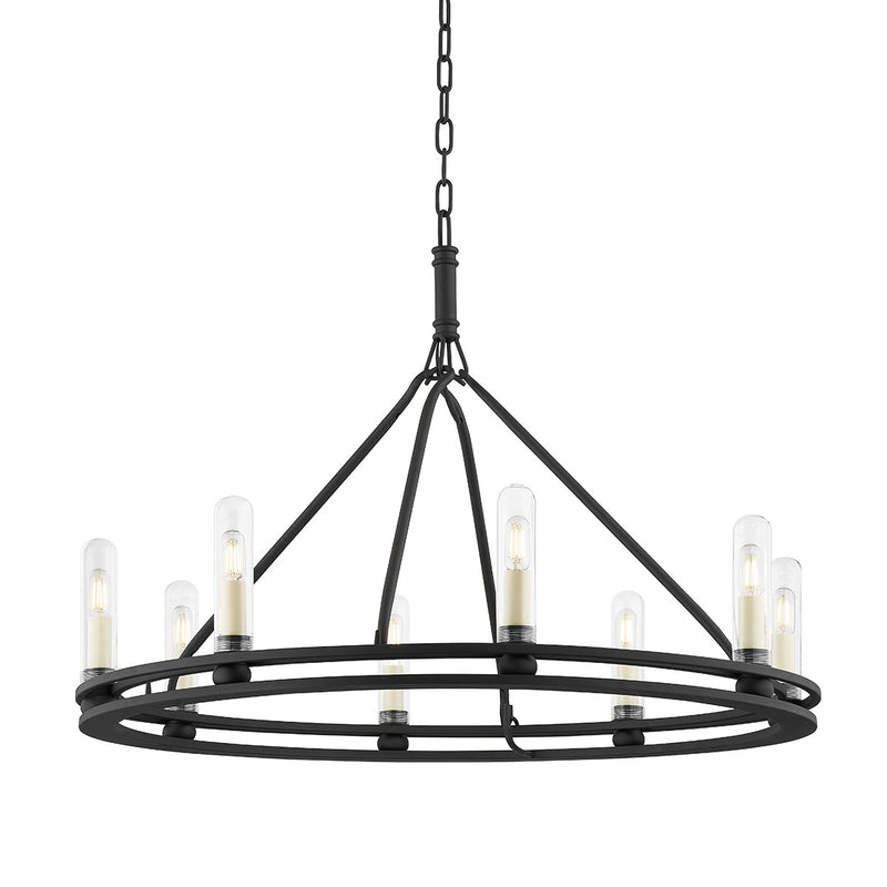 Troy Lighting F6233-TBK Eight Light Outdoor Chandelier, Textured Black