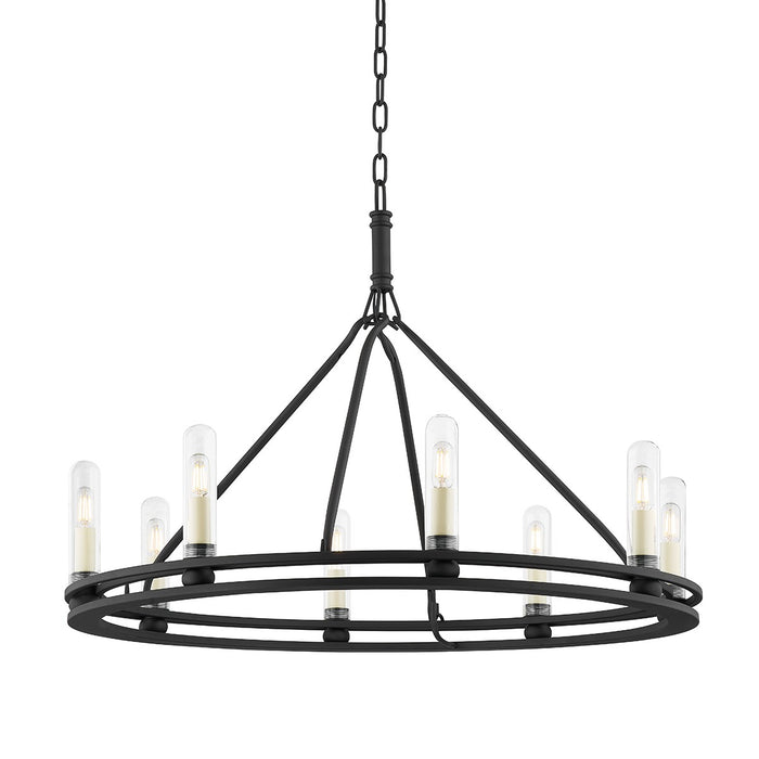 Troy Lighting F6233-TBK Eight Light Outdoor Chandelier, Textured Black