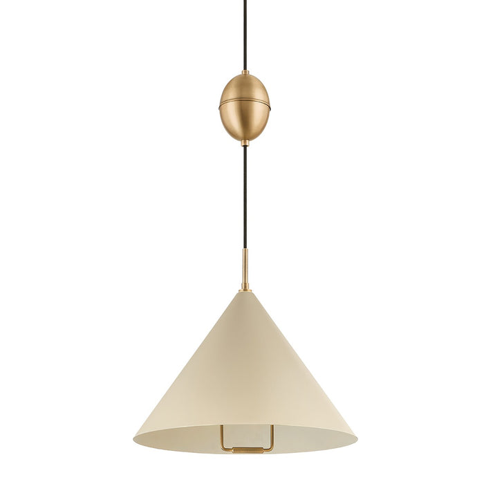 Troy Lighting F7618-PBR/SSD One Light Pendant, Patina Brass