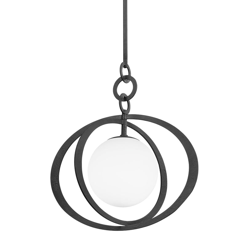 Troy Lighting F7922-BI One Light Pendant, Black Iron