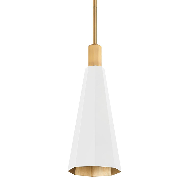 Troy Lighting F8308-PBR/SWH One Light Pendant, Patina Brass