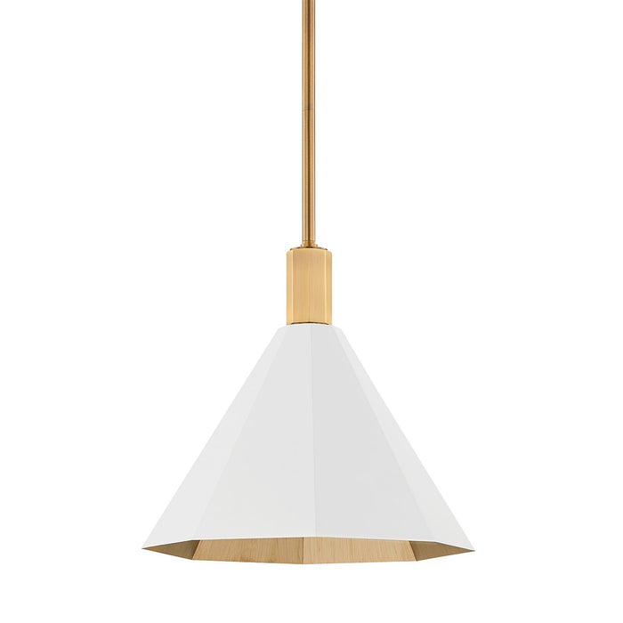Troy Lighting F8315-PBR/SWH One Light Pendant, Patina Brass