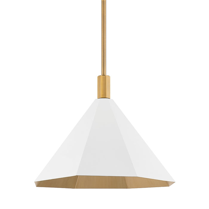Troy Lighting F8322-PBR/SWH One Light Pendant, Patina Brass
