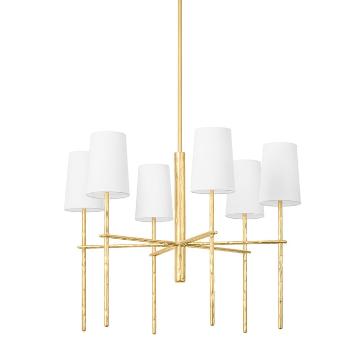 Troy Lighting F8828-VGL Six Light Chandelier, Vintage Gold Leaf