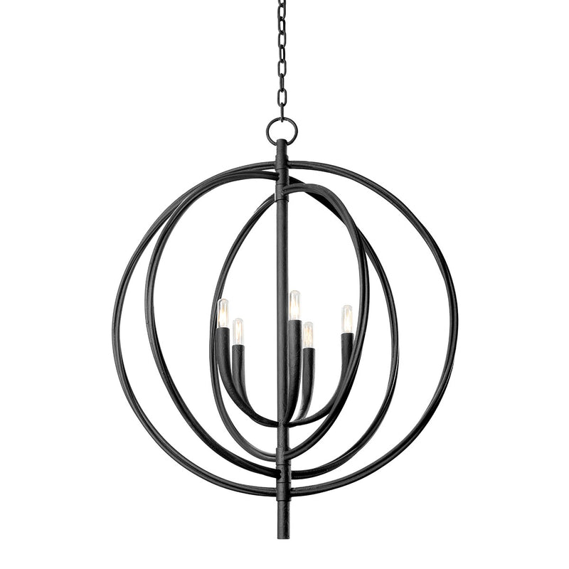 Troy Lighting F8830-BI Five Light Pendant, Black Iron