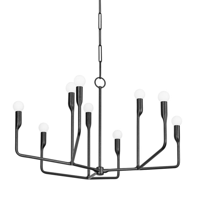 Troy Lighting F9232-FOR Nine Light Chandelier, Forged Iron