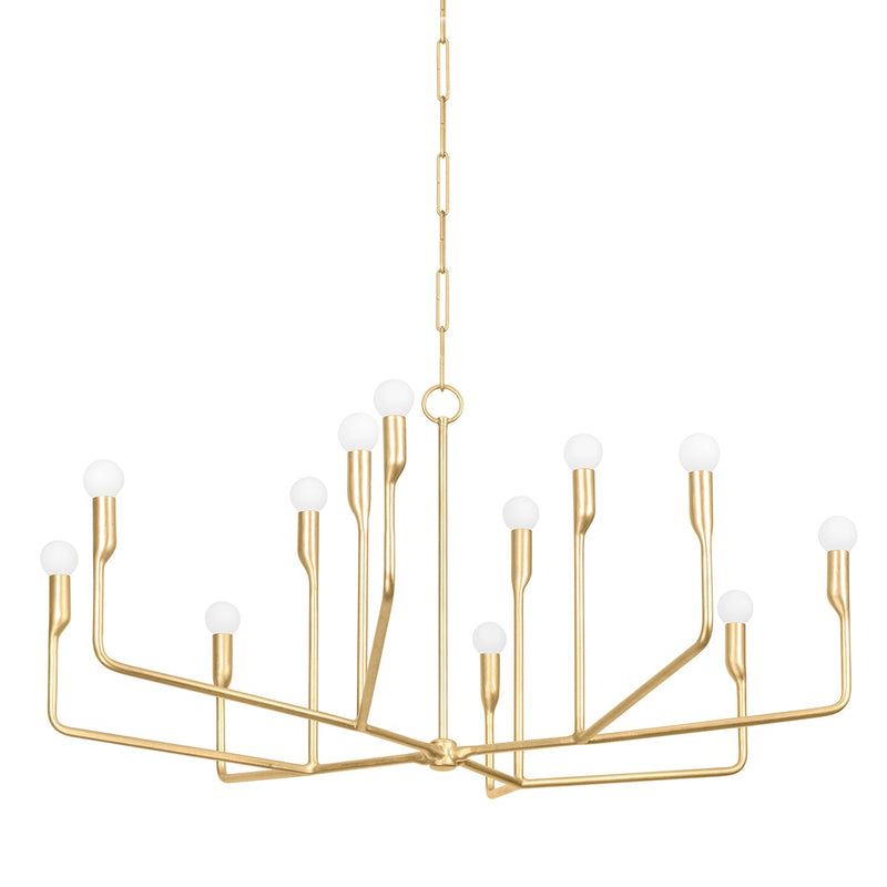 Troy Lighting F9242-VGL 12 Light Chandelier, Vintage Gold Leaf