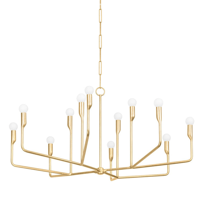 Troy Lighting F9242-VGL 12 Light Chandelier, Vintage Gold Leaf