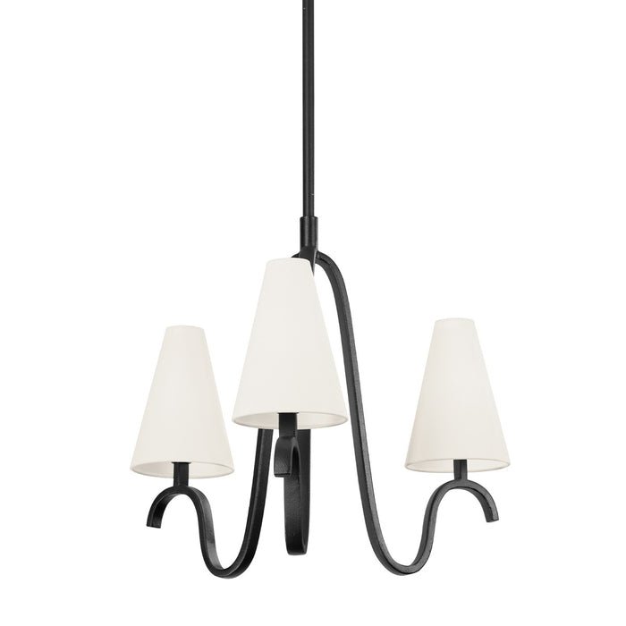 Troy Lighting F9326-FOR Three Light Chandelier, Forged Iron