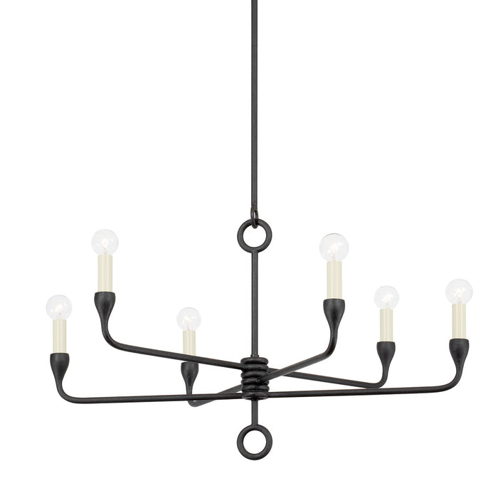 Troy Lighting F9531-BI Six Light Chandelier, Black Iron