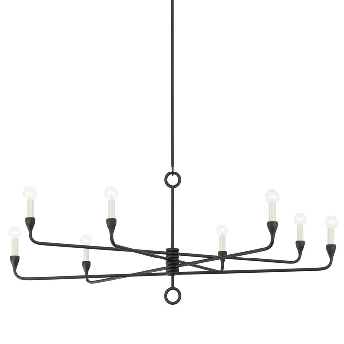 Troy Lighting F9542-BI Eight Light Chandelier, Black Iron