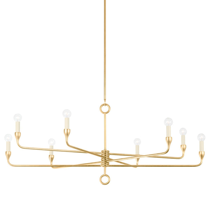 Troy Lighting F9542-VGL Eight Light Chandelier, Vintage Gold Leaf