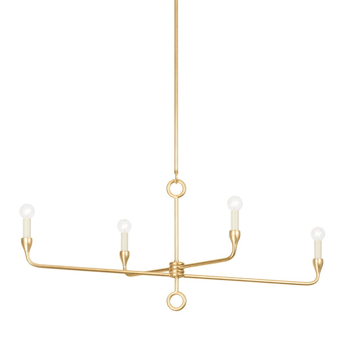 Troy Lighting F9544-VGL Four Light Island Pendant, Vintage Gold Leaf