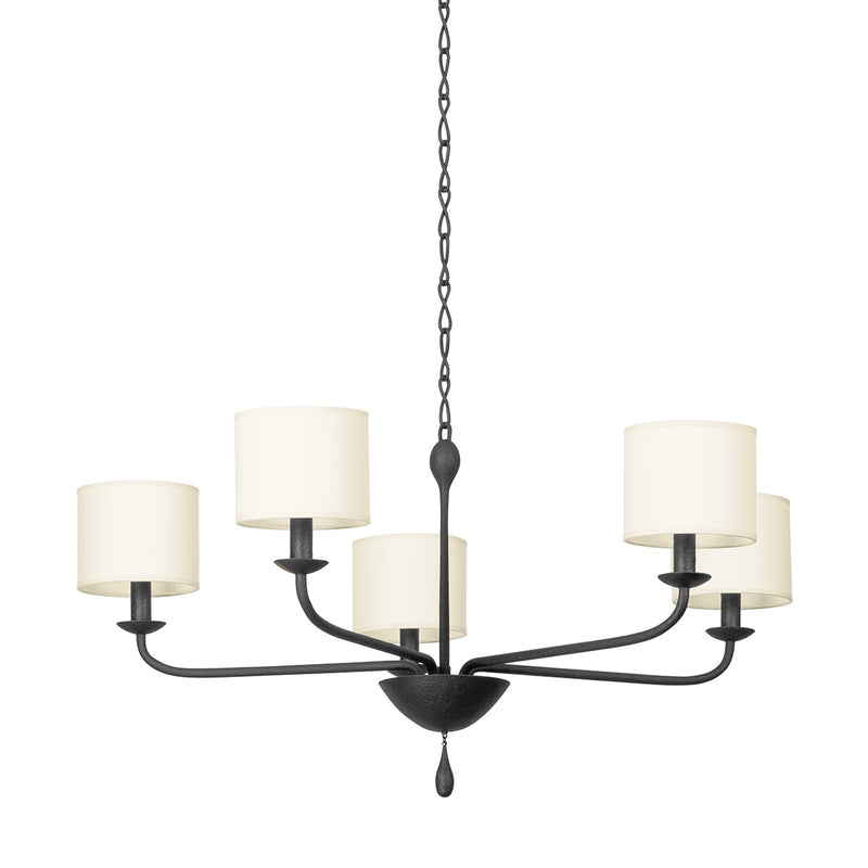 Troy Lighting F9737-BI Five Light Chandelier, Black Iron