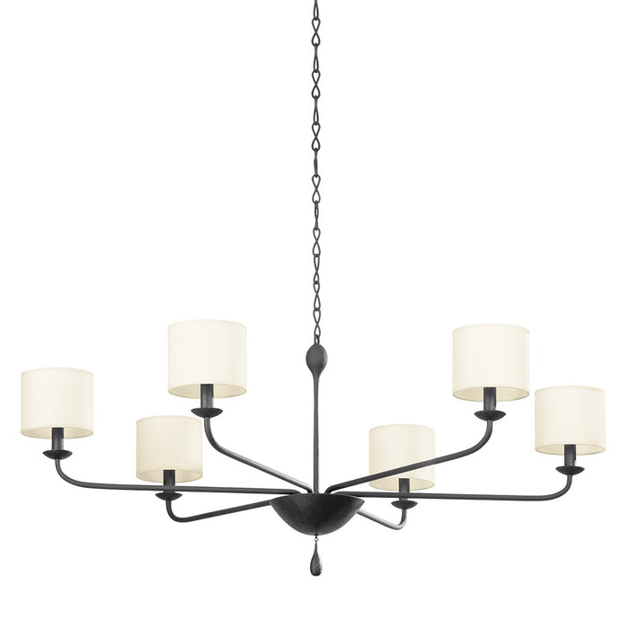 Troy Lighting F9750-BI Six Light Chandelier, Black Iron