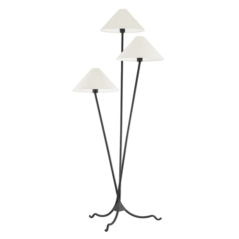Troy Lighting PFL1770-FOR Three Light Floor Lamp, Forged Iron