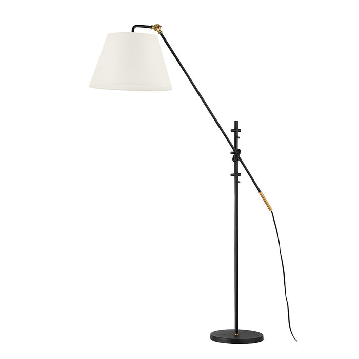 Troy Lighting PFL2678-PBR/TBK One Light Floor Lamp, Patina Brass/Textured Black