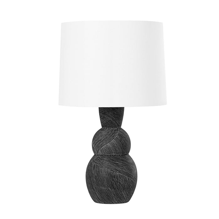 Troy Lighting PTL1025-CEB One Light Table Lamp, Ceramic Etched Black