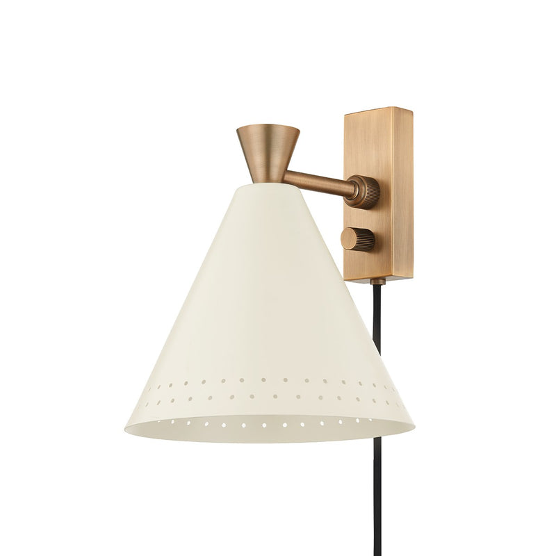 Troy Lighting PTL3010-PBR/SSD One Light Wall Sconce, Patina Brass