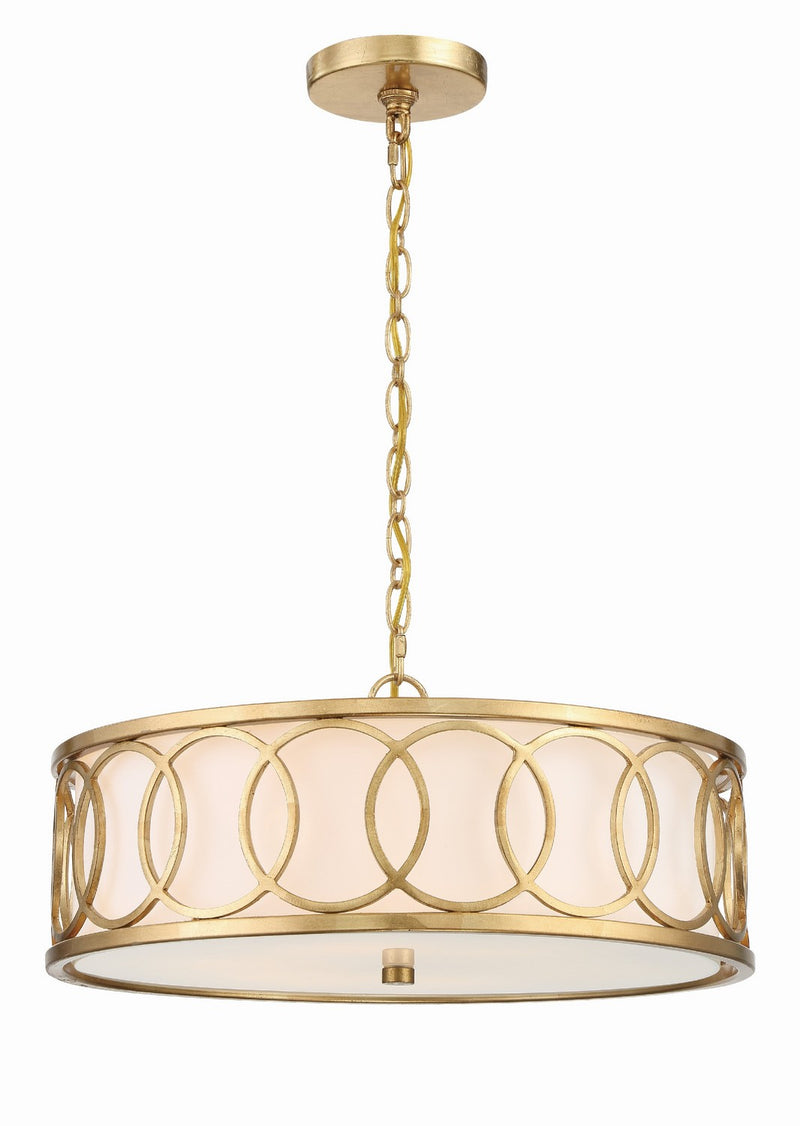 Crystorama 287-GA Six Light Chandelier, Antique Gold