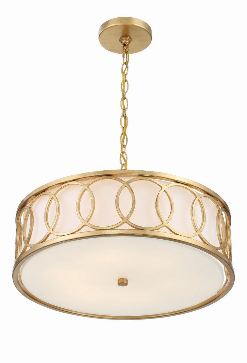 Crystorama 287-GA Six Light Chandelier, Antique Gold