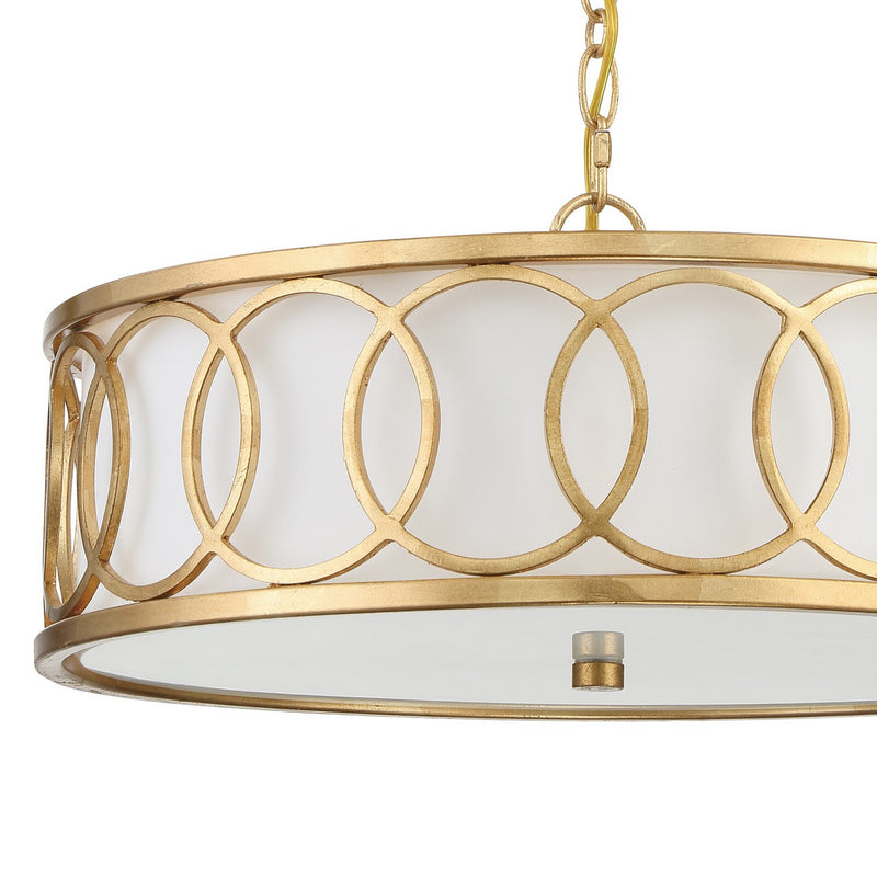 Crystorama 287-GA Six Light Chandelier, Antique Gold