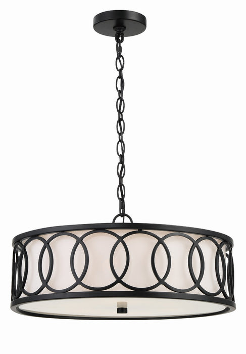 Crystorama 287-MK Six Light Chandelier, Matte Black