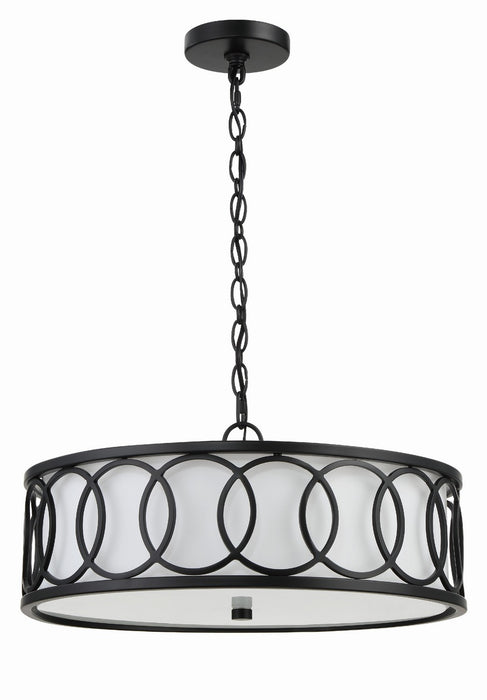 Crystorama 287-MK Six Light Chandelier, Matte Black