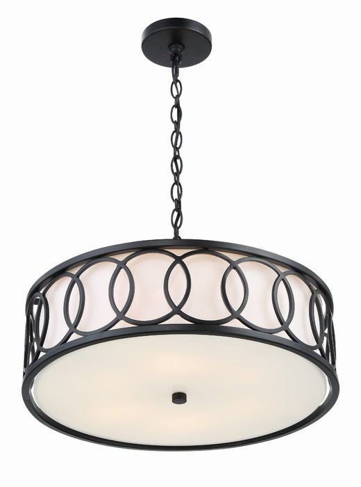 Crystorama 287-MK Six Light Chandelier, Matte Black