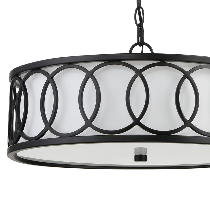 Crystorama 287-MK Six Light Chandelier, Matte Black