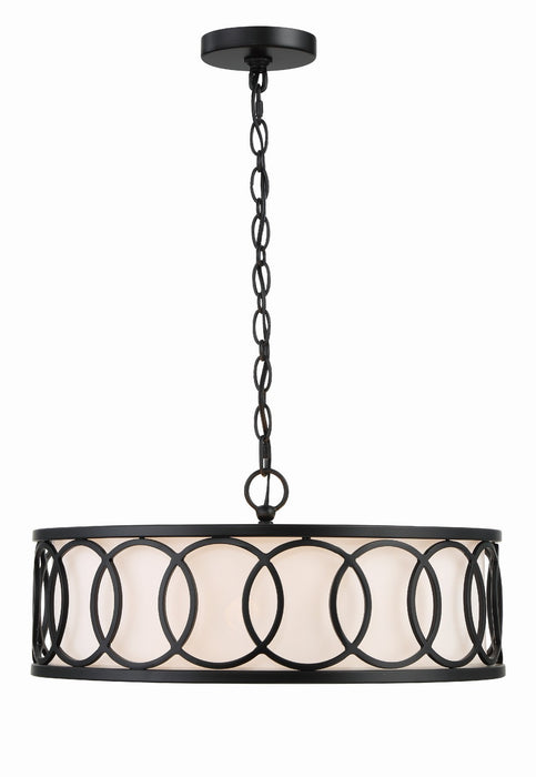 Crystorama 287-MK Six Light Chandelier, Matte Black