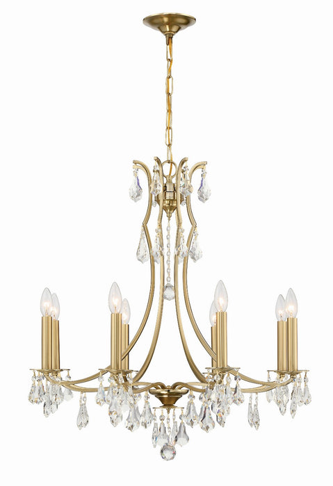 Crystorama 5938-VG-CL-MWP Eight Light Chandelier, Vibrant Gold