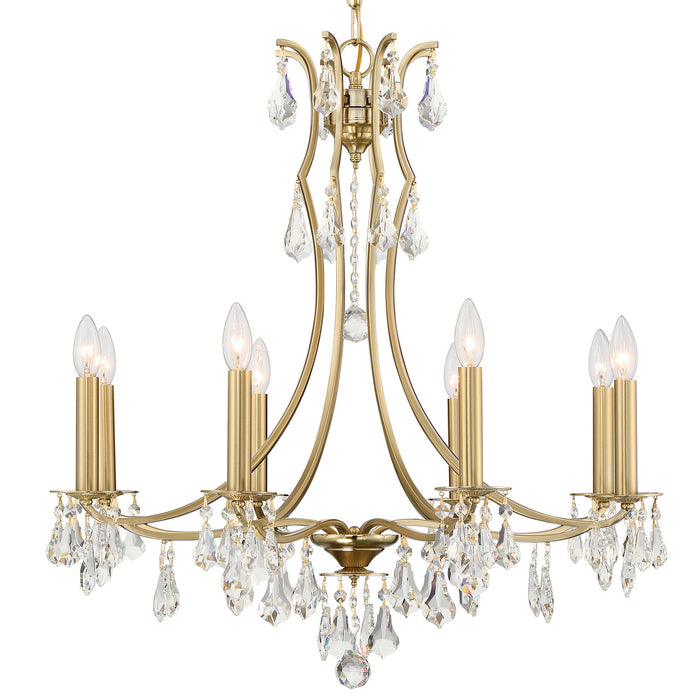 Crystorama 5938-VG-CL-MWP Eight Light Chandelier, Vibrant Gold