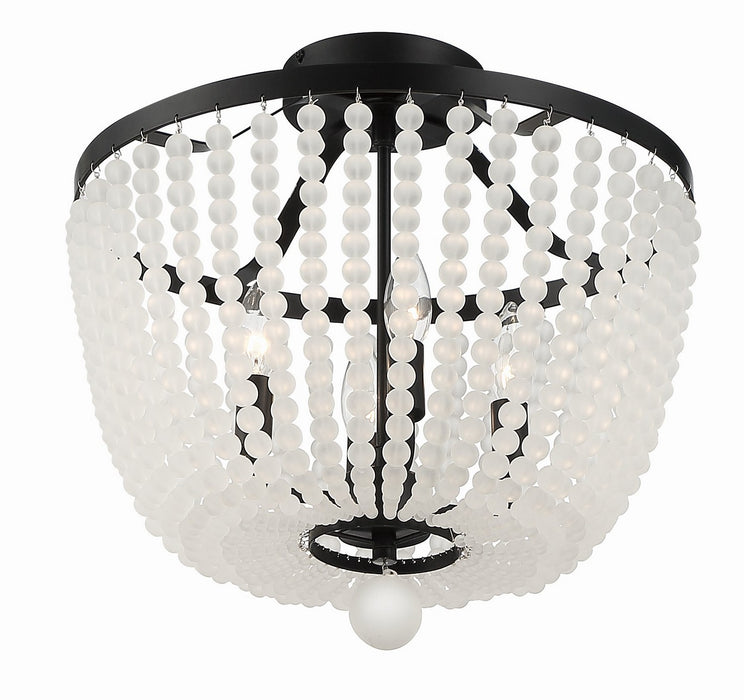 Crystorama 604-MK-FR_CEILING Four Light Semi Flush Mount, Matte Black