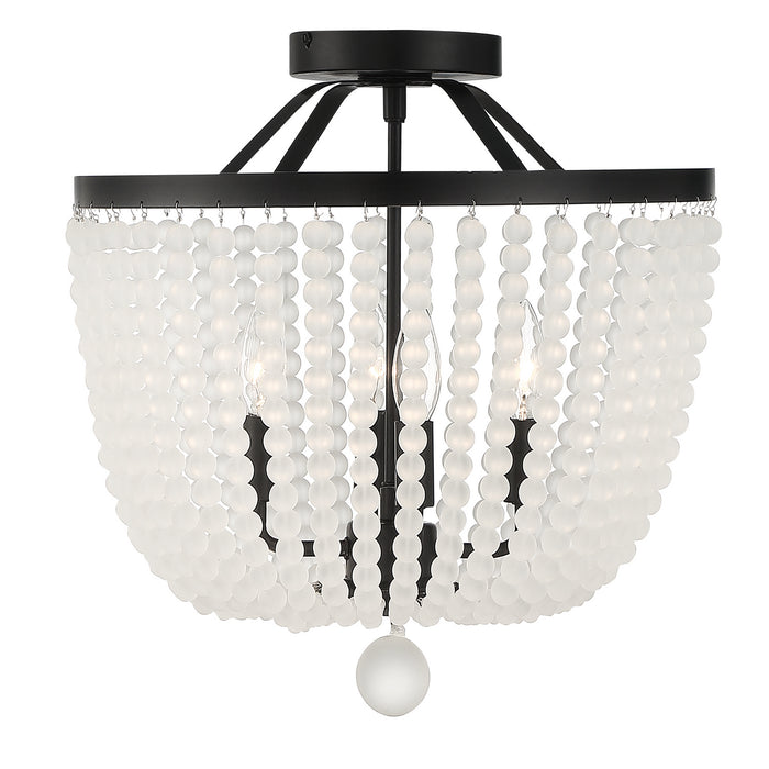 Crystorama 604-MK-FR_CEILING Four Light Semi Flush Mount, Matte Black